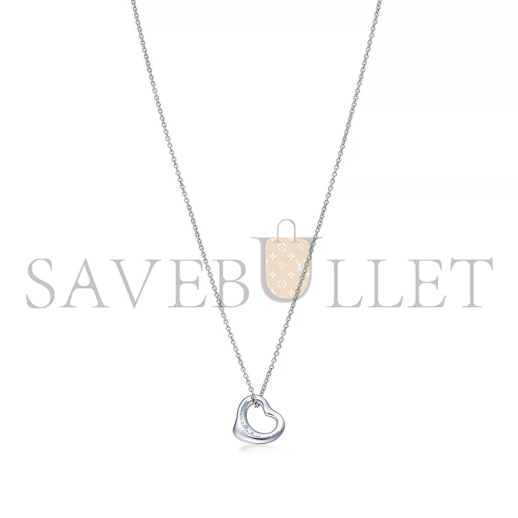 TIFFANY ELSA PERETTI® OPEN HEART PENDANT IN PLATINUM WITH DIAMONDS 68148707